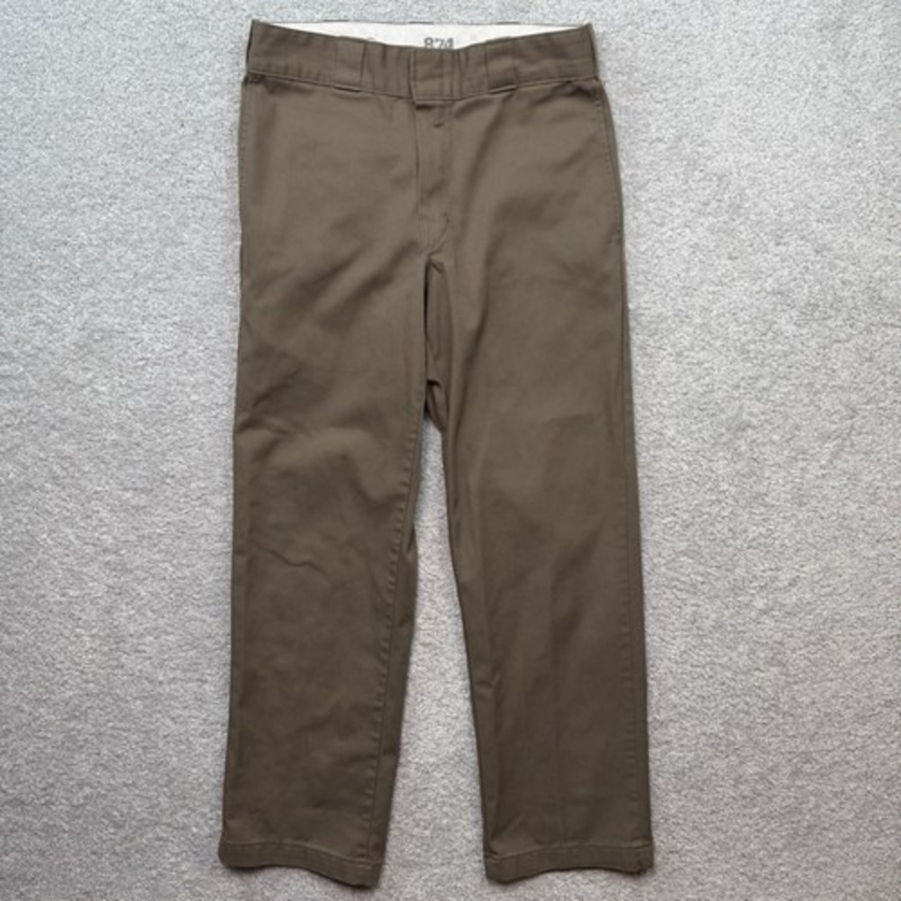 Dickies 874 Original Fit Mens 30x30 Brown Work Pants Straight Leg Chino Workwear
